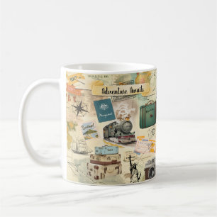 Vintage Travel Collage Coffee Mug