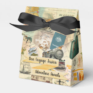Vintage Travel Collage Favour Box