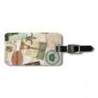 Vintage Travel collage luggage tag