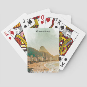 Vintage Travel Copacabana Beach Rio de Janeiro Playing Cards