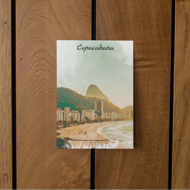 Vintage Travel Copacabana Beach Rio de Janeiro  Postcard (copacabana brasil beach postcard)