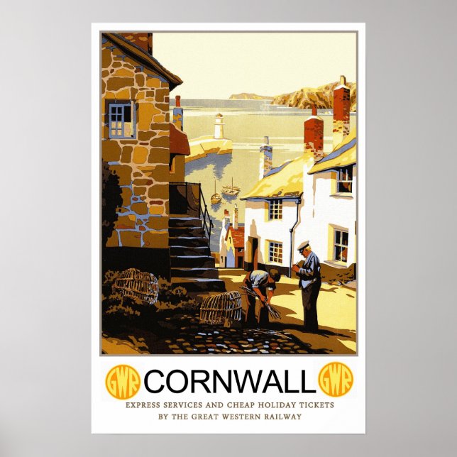 Vintage travel,Cornwall Poster (Front)