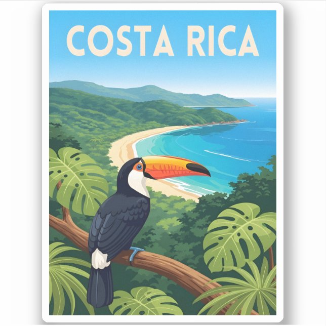 Vintage Travel Costa Rica Nature Beach Retro (Front)