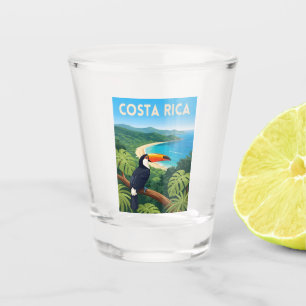 Vintage Travel Costa Rica Nature Beach Retro Shot Glass