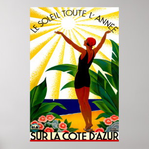 Vintage Travel - Côte d'Azur - French Riviera Poster