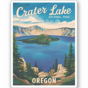 Vintage Travel Crater Lake National Park Oregon