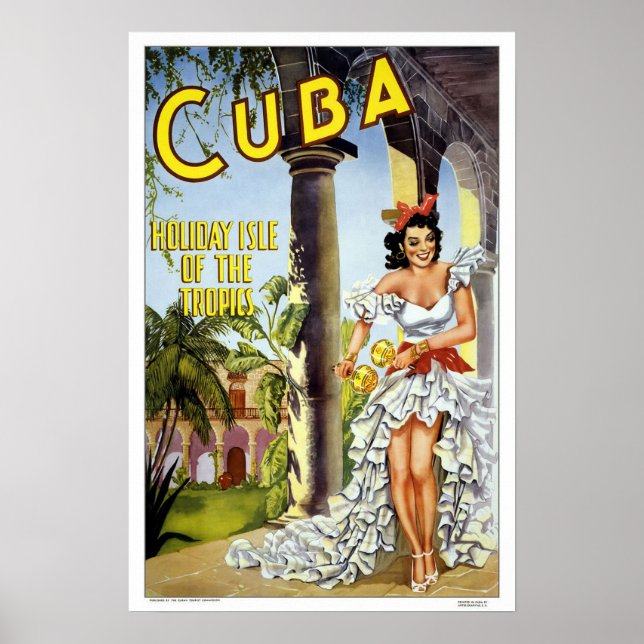 Vintage travel,Cuba Poster (Front)