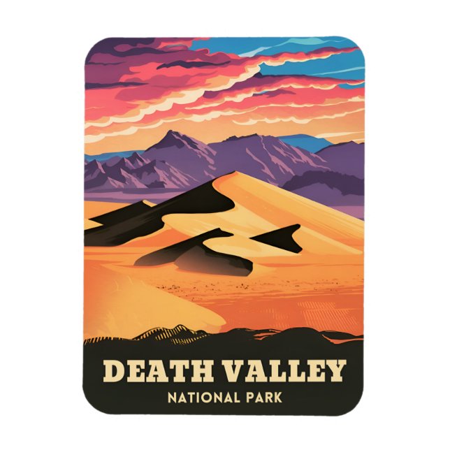 Vintage Travel Death Valley National Park Sunset Magnet (Vertical)