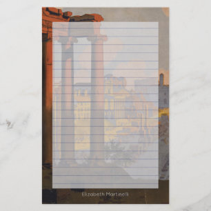Vintage Travel Design of the Roman Forum Lined Stationery