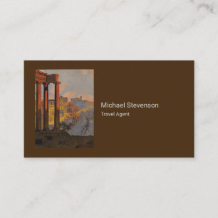 Vintage Travel Design with Roman Forum in View Business Card