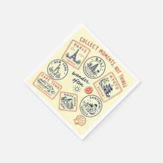Vintage Travel Destination Napkins