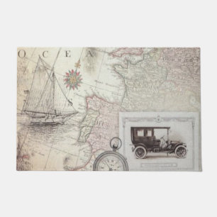 Vintage travel doormat