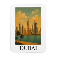 Vintage Travel Dubai Travel – Retro UAE Skyline