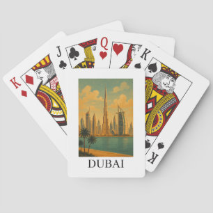 Vintage Travel Dubai Travel – Retro UAE Skyline Playing Cards