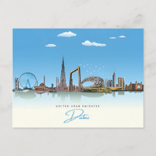 vintage travel Dubai United Arab Emirates city Postcard