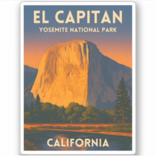 Vintage Travel El Capitan Yosemite National Park