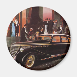 Vintage Travel, Elegant Stretch Limo Limousine Car Magnet