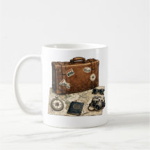Vintage Travel Essentials Illustration