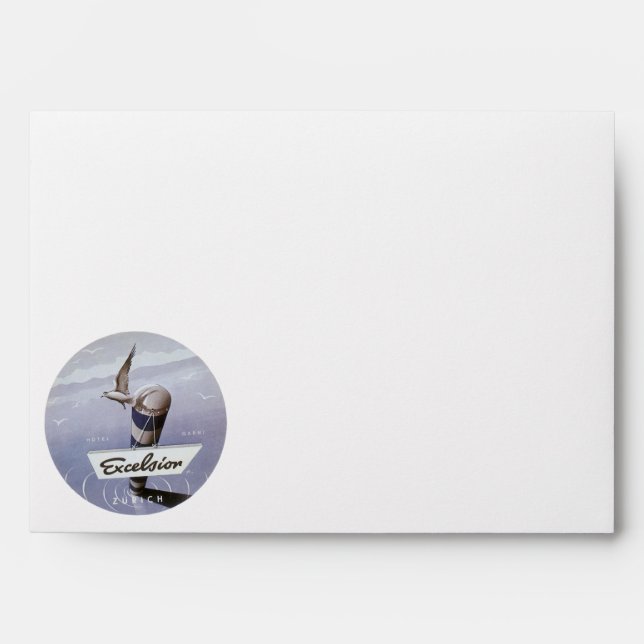 Vintage Travel Excelsior Hotel Zurich Switzerland Envelope (Front)