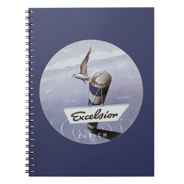 Vintage Travel Excelsior Hotel Zurich Switzerland Notebook (Front)