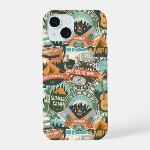 Vintage Travel Explorer Pattern iPhone 15 Case
