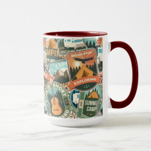 Vintage Travel Explorer Pattern Mug