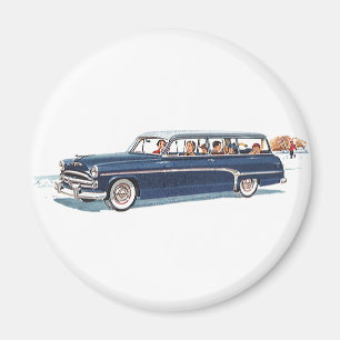 Vintage Travel, Family Vacation in a Station Wagon Magnet