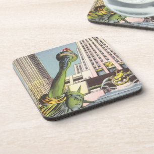 Vintage Travel, Famous New York City Landmarks Coaster