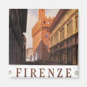 Vintage Travel, Firenze, Florence, Palazzo Vecchio Magnet