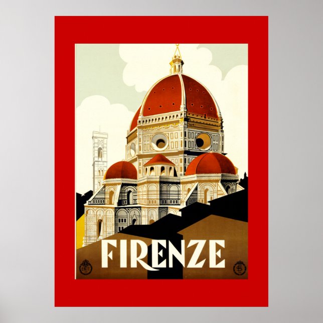 Vintage Travel Firenze Italy Print (Front)