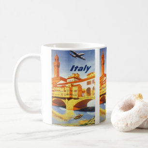 Vintage Travel Florence Firenze Italy Bridge River Coffee Mug