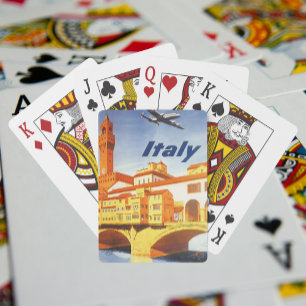 Vintage Travel Florence Firenze Italy Bridge River Playing Cards
