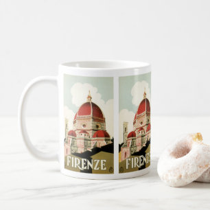 Vintage Travel Florence Firenze Italy Church Duomo Coffee Mug