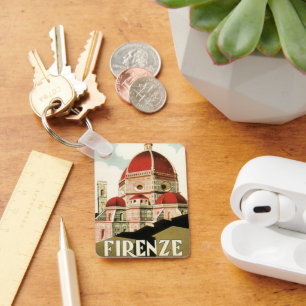Vintage Travel Florence Firenze Italy Church Duomo Key Ring