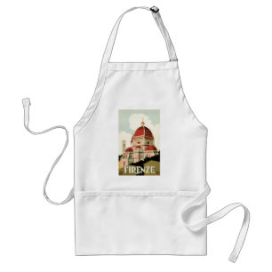 Vintage Travel Florence Firenze Italy Church Duomo Standard Apron