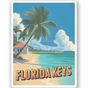 Vintage Travel Florida Keys Beach Seaside Scenic