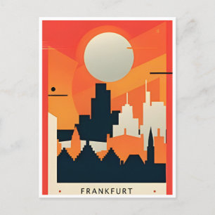 Vintage Travel Frankfurt Skyline Germany Vintage Postcard