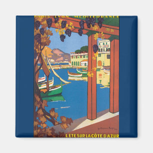 Vintage Travel, French Riviera Mediterranean Sea Magnet