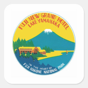 Vintage Travel Fuji Japan Hotel Label Art