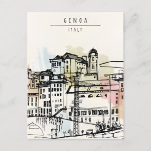 Vintage Travel Genoa italy Genova Italian Riviera Postcard