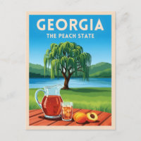 Vintage Travel Georgia Peach State Retro Scenic