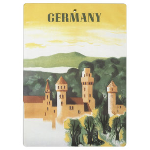 Vintage Travel, German Castle, Bavaria Germany Clipboard
