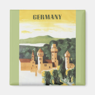 Vintage Travel, German Castle, Bavaria Germany Magnet