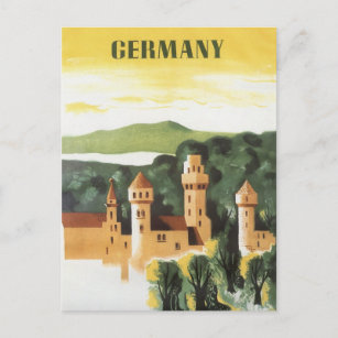 Vintage Travel, German Castle, Bavaria Germany Postcard