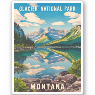Vintage Travel Glacier National Park Montana