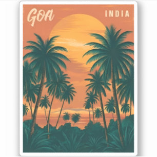 Vintage Travel Goa India Seaside Retro Scenic