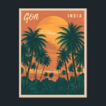 Vintage Travel Goa India Seaside Retro Scenic Postcard<br><div class="desc">Experience the tropical allure of Goa, India with this unique vintage inspired design. This captivating design captures Goa's vibrant coast and lush landscapes in a retro aesthetic reminiscent of classic travel posters from yesteryear.</div>