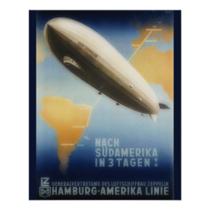 Vintage travel - Graf  Zeppelin Poster