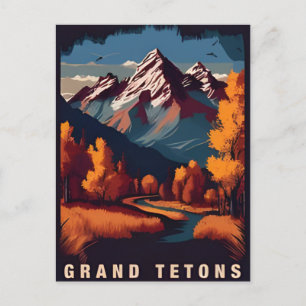 Vintage travel Grand Teton National Park Wyoming Postcard