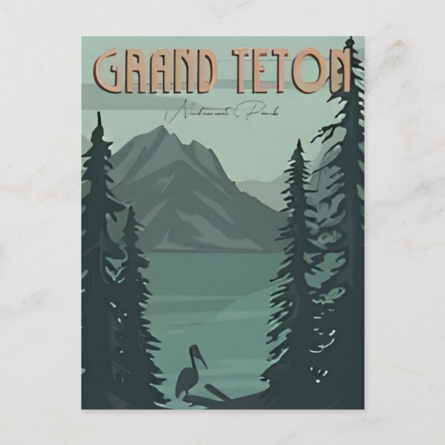 Vintage travel Grand Teton National Park Wyoming Postcard (Front)